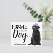 ブラックラブラドール引っ越しました犬の移動発表 ポストカード (スタンド正面)