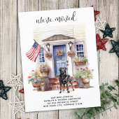 ブラックラブラドール愛国パーソナライズされた犬の移動 案内ポストカード