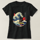 ブラックラブラドール日本の神奈川ウェーブサーフロイヤルD Tシャツ (デザイン正面)