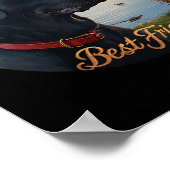 ブラックラブラドール最高のフレンド。狩り水鳥ダック ポスター (角)