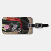 ブラックラブラドール海賊犬 ラゲッジタグ (正面横)