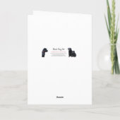 ブラックラブラドール父の日子犬 – かわいい犬のパパ カード (裏面)