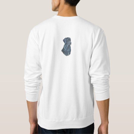 ブラックラブラドール犬ポートレートオリジナルおもしろいスローガン スウェットシャツ (裏面)