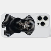 ブラックラブラドール犬 Case-Mate iPhoneケース (裏面 (横))
