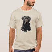 ブラックラブラドール犬 Tシャツ (正面)