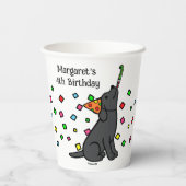 ブラックラブラドール紙吹雪バースデーパーティー 紙コップ (裏面)