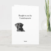 ブラックラブラドール編集可能な父の日 カード (裏面)