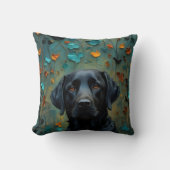 ブラックラブラドール離れイン クッション (正面)