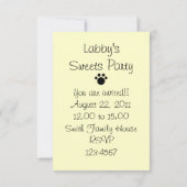 ブラックラブラドール&アイスクリームサンデ 招待状 (裏面)