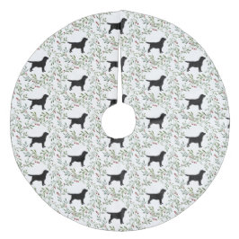 ブラックラブラドール – クリスマスホリデー – ドッグブラックラボ フリース ツリースカート