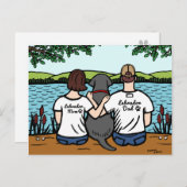 ブラックラブラドール&ママ&パパ ポストカード (正面/裏面)