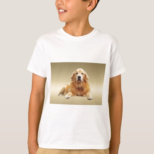ブラックラブラドール 水彩画アート Tシャツ (正面)