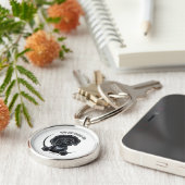 ブラックラブラドールIAAM キーホルダー (側面)