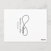 ブラックラブ結婚インフィニティのテーブル番号カード ポストカード (裏面)