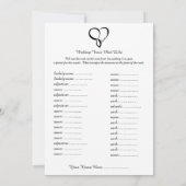 ブラックラブ結婚ハートズLibsゲーム (裏面)