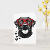 ブラックラブ バレンタインデー 犬 ペット好き メンズ レディース カード (黄色い花)