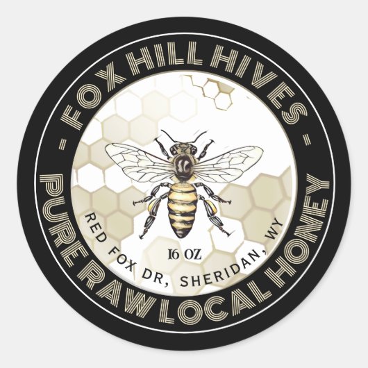 ブラックラベルにクイーンビーハニーハニカム ラウンドシール (正面)