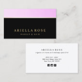 ブラックラベンダーグラデーション美しいサロン 名刺 (正面/裏面)