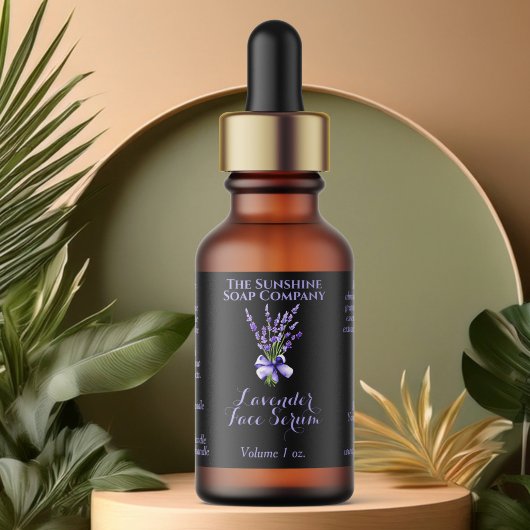 ブラックラベンダードロッパーボトルラベル2.375 x 1.25 ラベル