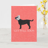 ブラックラボがウェルスーンスーンデザイン カード (黄色い花)