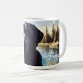ブラックラボと湖 コーヒーマグカップ (正面右)