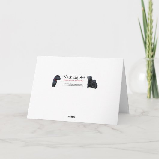 ブラックラボの同情カード – 犬の悔やみや弔慰 – ペットロス カード (裏面)
