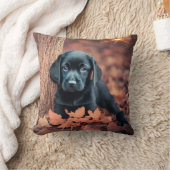 ブラックラボの子犬のクッション クッション (ブランケット)
