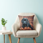 ブラックラボの子犬のクッション クッション (椅子)