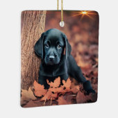ブラックラボの子犬 セラミックオーナメント (右)