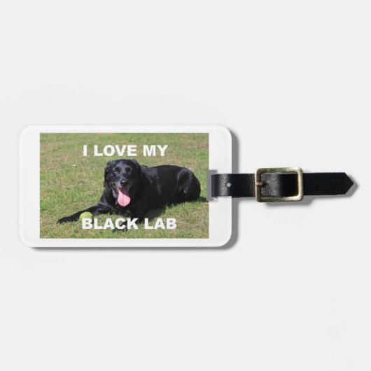 ブラックラボの恋w pic ラゲッジタグ (正面横)