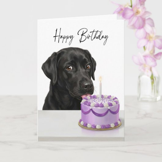 ブラックラボの誕生日ケーキ検査官 カード (蘭)