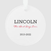 ブラックラボアメリカ国旗のペットメモリアル愛 オーナメント (裏面)