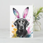 ブラックラボイースターバニートレーニングフラットホリデーカード シーズンカード (スタンド正面)
