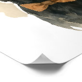 ブラックラボカウボーイハットウォーター色ウォールアート ポスター (角)