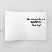 ブラックラボカスタマイズ可能なポーソーム誕生日カードピンク カード (内部)