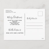 ブラックラボクリスマスカード – かわいい犬の子犬のラブラドール シーズンポストカード (裏面)