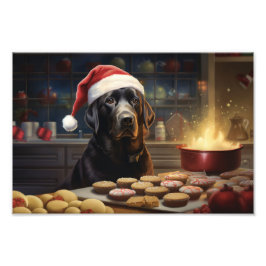 ブラックラボクリスマスクッキーフェスティバルホリデイ フォトプリント