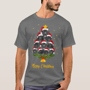 ブラックラボクリスマスツリー犬の恋人クリスマスおもしろいかわいい Tシャツ
