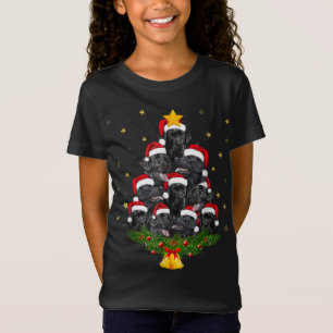 ブラックラボクリスマスツリー犬の恋人クリスマスおもしろいかわいい Tシャツ