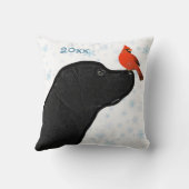 ブラックラボクリスマスドッグラブラドール クッション (裏面)