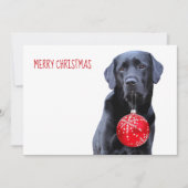 ブラックラボクリスマス – かわいい子犬のブラックラボ シーズンカード (正面)