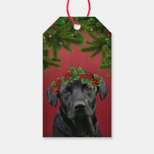 ブラックラボクリスマス ギフトタグ (正面)