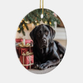 ブラックラボクリスマス セラミックオーナメント (右)