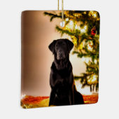 ブラックラボクリスマス セラミックオーナメント (右)