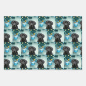 ブラックラボクリスマス ラッピングペーパーシート (正面)