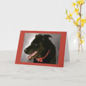 ブラックラボグリーティングカード カード (黄色い花)