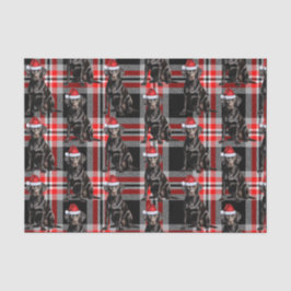 ブラックラボサンタドグオンプレイドクリスマスホリデー 薄葉紙