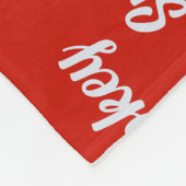 ブラックラボサンタドッグと名前をカスタムするクリスマス フリースブランケット (角)