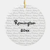 ブラックラボサンタパピーペットメリークリスマスラブラドール セラミックオーナメント (裏面)