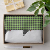 ブラックラボシルエットクリスマスパターングリーンチェック 薄葉紙 (ギフト)